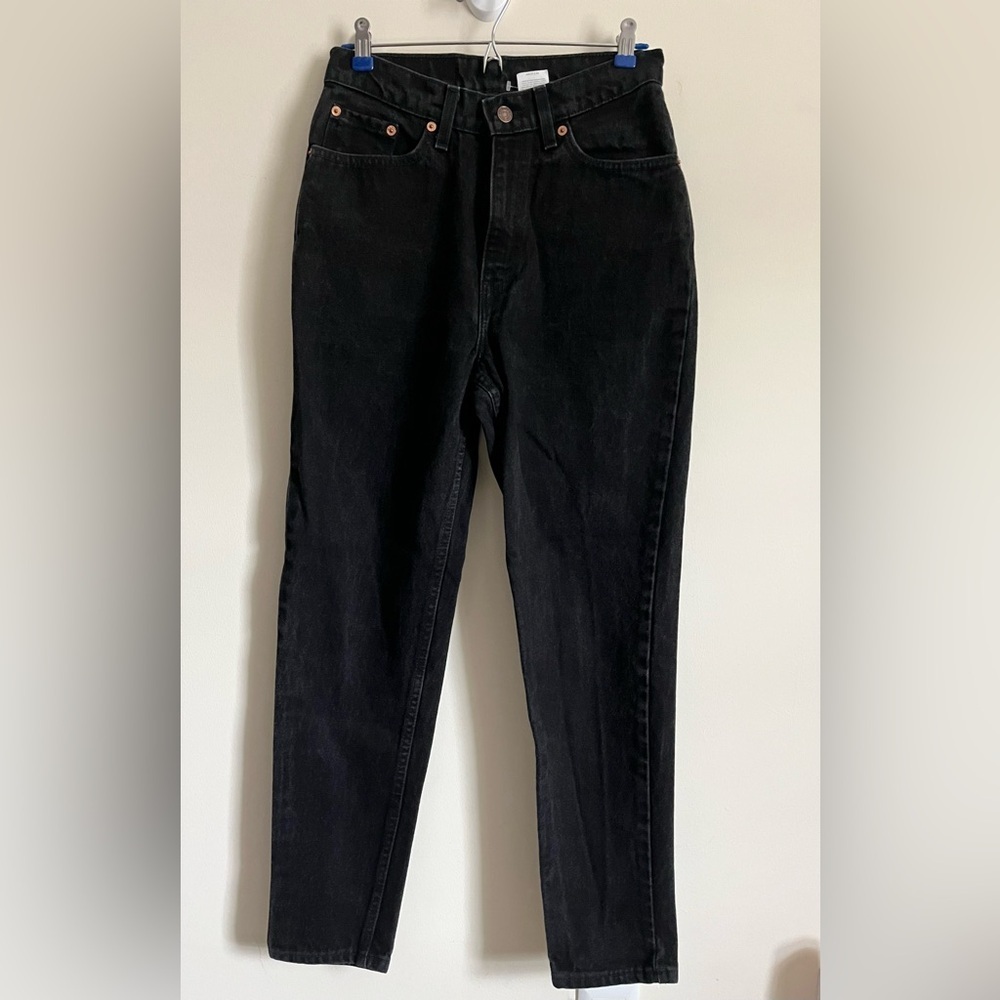 VTG Levis 512 Slim Fit Tapered Leg High Rise Black Denim 90’s USA Made Jeans 9